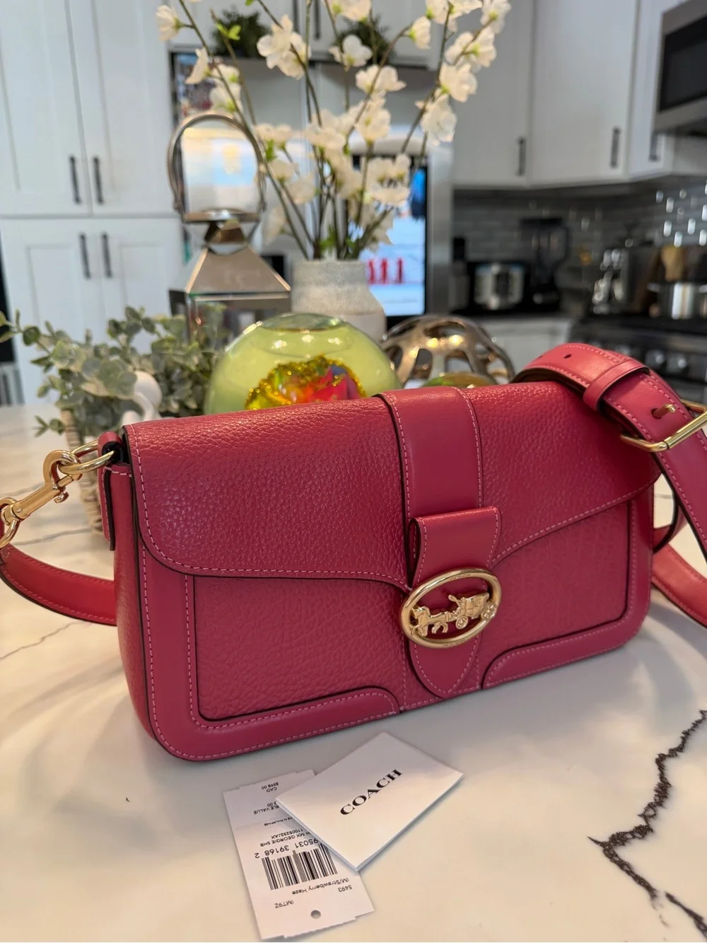 ❤️ Beautiful Red Coach Leather Bag ❤️